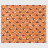 オレンジフットボールの包装紙 ラッピングペーパー (フラット)