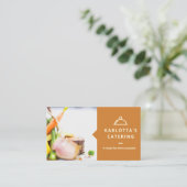 オレンジフモダンードフォトケータリング名刺 名刺 (スタンド正面)