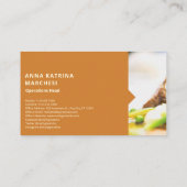 オレンジフモダンードフォトケータリング名刺 名刺 (裏面)