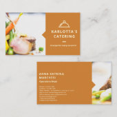 オレンジフモダンードフォトケータリング名刺 名刺 (正面/裏面)