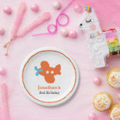 オレンジフライトボーイ誕生日 パーソナライズされた ペーパープレート (パーティー)