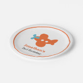 オレンジフライトボーイ誕生日 パーソナライズされた ペーパープレート (アングル)