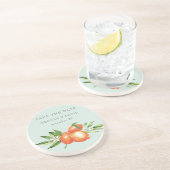 オレンジフラスシトラスボタニッ結婚クス コースター (側面)