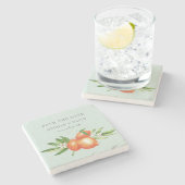 オレンジフラスシトラスボタニッ結婚クス ストーンコースター (横)