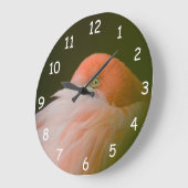 オレンジフラミンゴアイ ラージ壁時計 (傾斜)