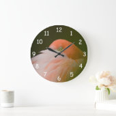 オレンジフラミンゴアイ ラージ壁時計 (ホーム)