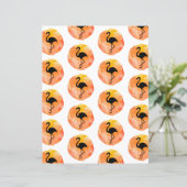 オレンジフラミンゴパターンスクラップブック紙 (スタンド正面)