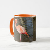 オレンジフラミンゴ写真 マグカップ (正面左)