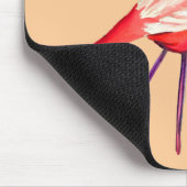 オレンジフラミンゴ水彩鳥画 マウスパッド (コーナー)