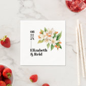 オレンジフラムスとジャスミン開花結婚ズ スタンダードカクテルナプキン (インサイチュ)