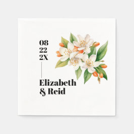 オレンジフラムスとジャスミン開花結婚ズ スタンダードカクテルナプキン