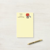 オレンジフラワーインメイソンジャールカップル結婚式の引き出物 ポストイット (デスク上)