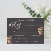 オレンジフラワーエレガントズRSVPフォーマルカード 出欠カード (スタンド正面)