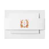 オレンジフラワークレストとイニシャル結婚フローラ 招待状ベリーバンド (正面例)