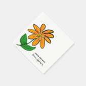 オレンジフラワースプレッドハピネス紙 スタンダードランチョンナプキン (角)