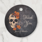 オレンジフラワーズエレガントサンキュー結婚式の引き出物Ta フェイバータグ (正面)