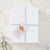 オレンジフラワーズフローラブライダルシャワーギフトラベル ギフトタグ (より糸付き)