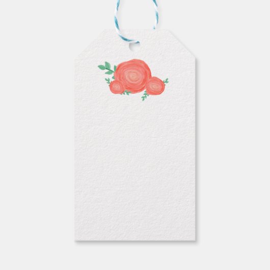 オレンジフラワーズフローラブライダルシャワーギフトラベル ギフトタグ (裏面)