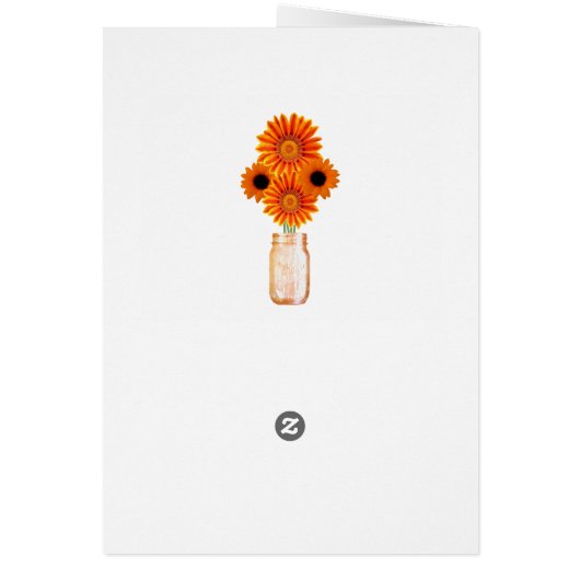 オレンジフラワーズメイソンジャースサンキューカード (裏面)