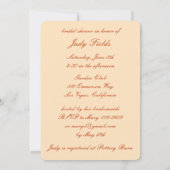 オレンジフラワーズメイソンジャースブライダルシャワー招待 招待状 (裏面)