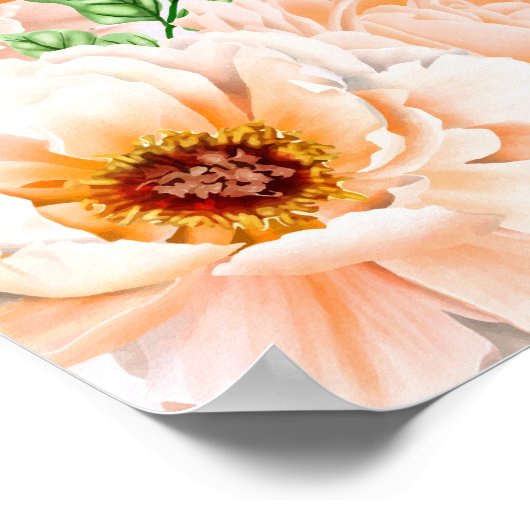 オレンジフラワーズリタイアメントパーティーウェルカムサイン ポスター (角)