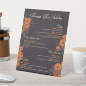 オレンジフラワードリンクエレガントメニュー 台座サイン (インサイチュ)