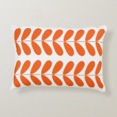 オレンジフラワーバdsミッドセンチュリーレトロ アクセントクッション (裏面)