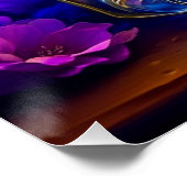 オレンジフラワーパープル香水ボトル ポスター (コーナー)