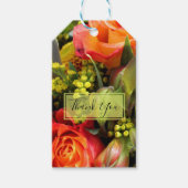 オレンジフラワーブーケ写真ありがとう ギフトタグ (正面)