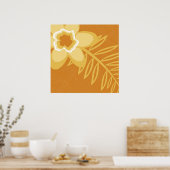 オレンジフラワーポスター ポスター (キッチン)