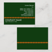 オレンジフラワーライン – 濃い緑 名刺 (正面/裏面)