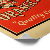 オレンジフラワーヴィンテージシガーボックス ポスター (角)