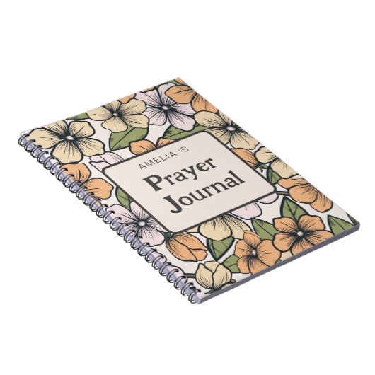 オレンジフラワー名祈りの言葉仕訳帳 ノートブック (右側)