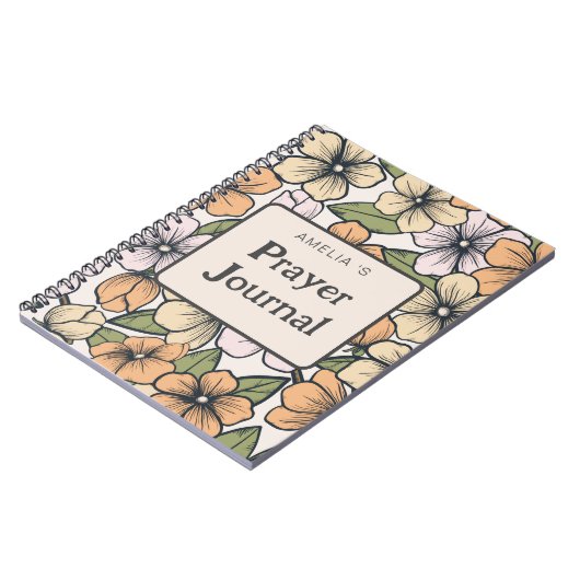 オレンジフラワー名祈りの言葉仕訳帳 ノートブック (左側)