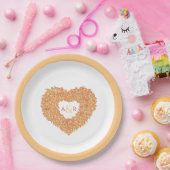 オレンジフラワー結婚のチューリップハートブーケモノグラム ペーパープレート (パーティー)