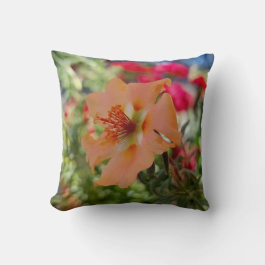 オレンジフラワー自然撮影 クッション (正面)