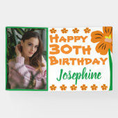 オレンジフラワー30thフォト誕生日 横断幕 (横)