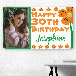 オレンジフラワー30thフォト誕生日 横断幕