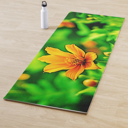 オレンジフラワー《写真》ぼけ味サニー ヨガマット (インサイチュ)