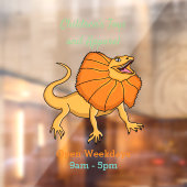 オレンジフリルネックトカゲ漫画イラストレーション ウィンドウサイン (シート2)