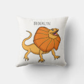 オレンジフリルネックトカゲ漫画イラストレーション クッション (裏面)