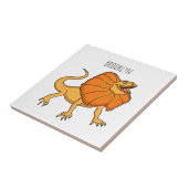 オレンジフリルネックトカゲ漫画イラストレーション タイル (側面)