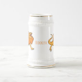 オレンジフリルネックトカゲ漫画イラストレーション ビールジョッキ (中央)