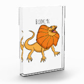 オレンジフリルネックトカゲ漫画イラストレーション フォトブロック (左)