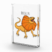 オレンジフリルネックトカゲ漫画イラストレーション フォトブロック (右)