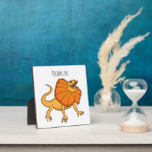 オレンジフリルネックトカゲ漫画イラストレーション フォトプラーク (インサイチュ)