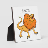 オレンジフリルネックトカゲ漫画イラストレーション フォトプラーク (正面)