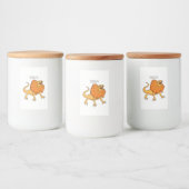 オレンジフリルネックトカゲ漫画イラストレーション フードラベル (ボトル)