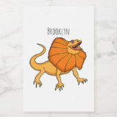 オレンジフリルネックトカゲ漫画イラストレーション フードラベル (シングルラベル)