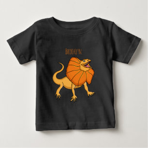 オレンジフリルネックトカゲ漫画イラストレーション ベビーTシャツ